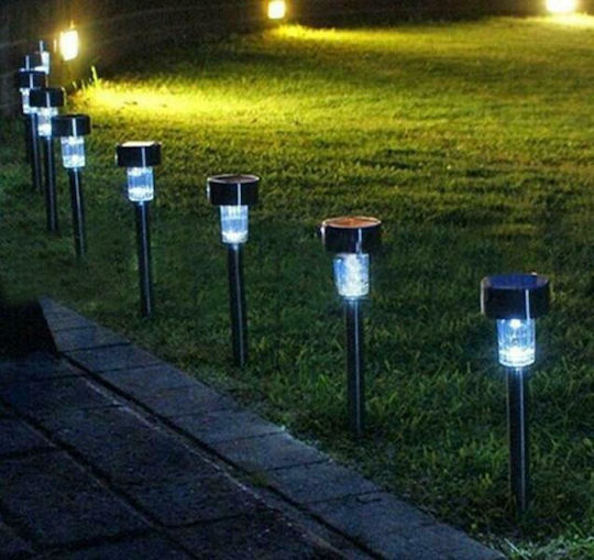 Set of 10 Stake Solar Lights with Cold White Light 21cmx4.5cmcm