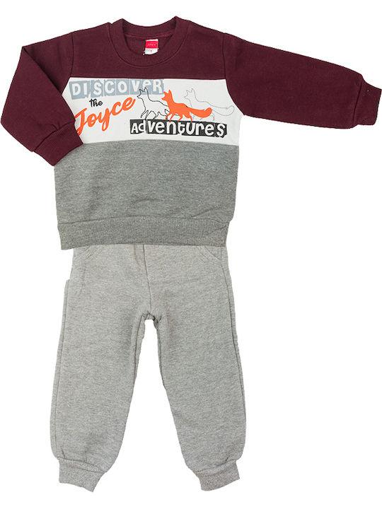 Joyce Kids Sweatpants Set Burgundy 2pcs Discover