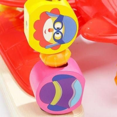 Top Bright Maze Multifunctional Round Bead Plane made of Wood for 24++ Months