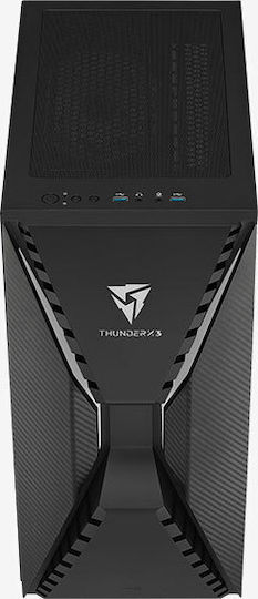Aerocool Cronus Gaming Midi-Turm Computergehäuse mit Seitenfenster und RGB-Beleuchtung Schwarz
