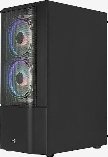 Aerocool Quantum Mesh v3 Gaming Middle Tower Carcasă Calculator cu Fereastră Laterală și Iluminare RGB Negru