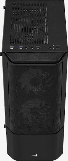 Aerocool Quantum Mesh v3 Gaming Middle Tower Carcasă Calculator cu Fereastră Laterală și Iluminare RGB Negru