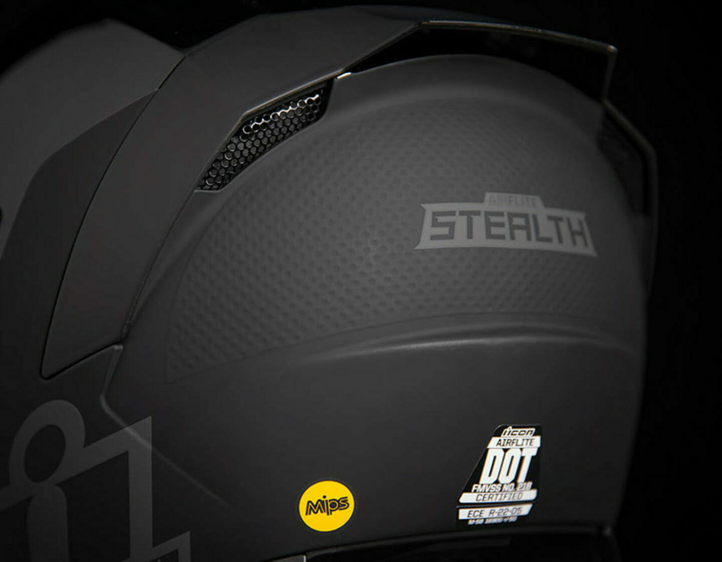 Icon Airflite Mips Stealth Full Face Helmet with Sun Visor DOT