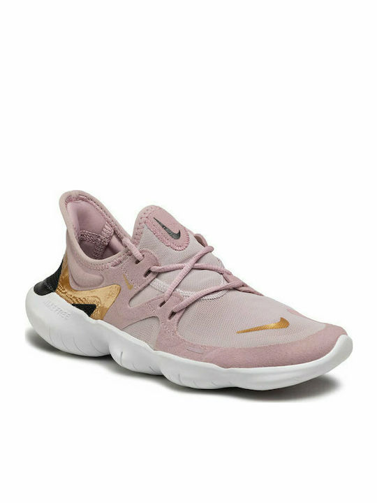 Nike Free Run 5.0 Γυναικεία Αθλητικά Παπούτσια Running Plum Chalk / Metallic Gold / White