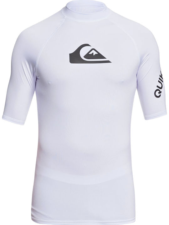 Quiksilver Alltimiss Ανδρική Κοντομάνικη Αντηλιακή Μπλούζα Λευκή UPF 50