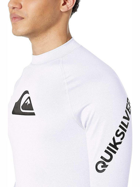 Quiksilver Alltimiss Ανδρική Κοντομάνικη Αντηλιακή Μπλούζα Λευκή UPF 50