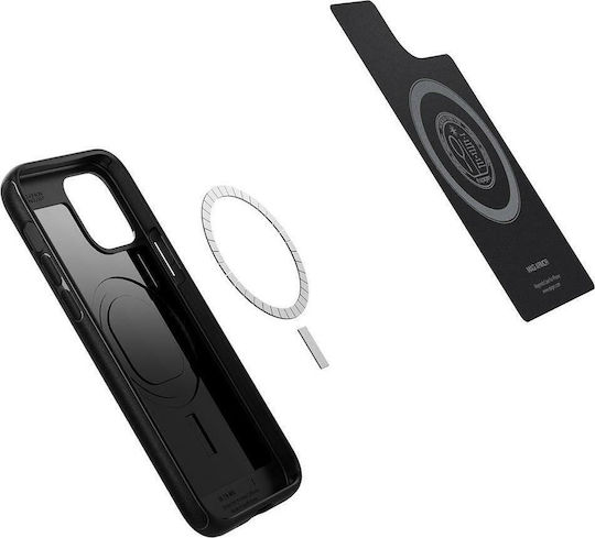 Spigen Mag Armor Umschlag Rückseite Silikon Schwarz (iPhone 12 / 12 Pro)