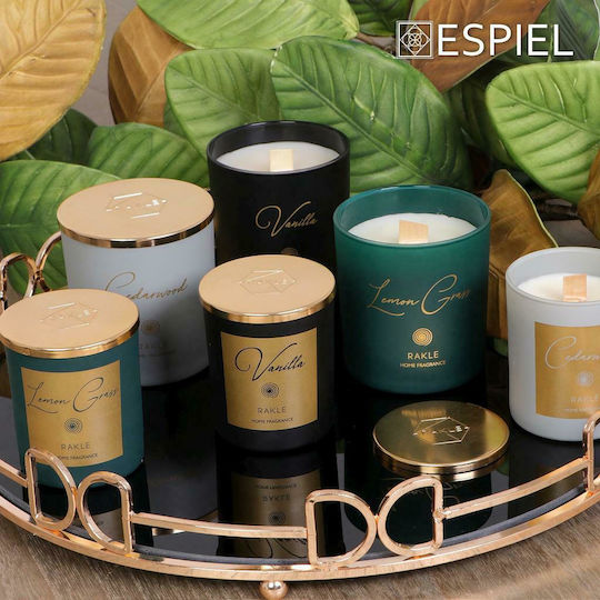 Espiel Scented Candle Jar with Scent Lemongrass Green / Gold 210gr 1pcs