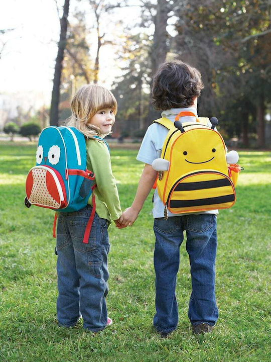 Skip Hop Zoo Owl School Bag Backpack Kindergarten Blue with Water Bottle Holder