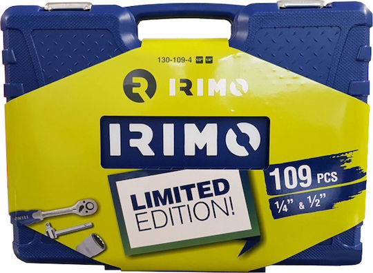 Irimo Set de chei tubulare și clichet 1\2" & 1\4" 109buc