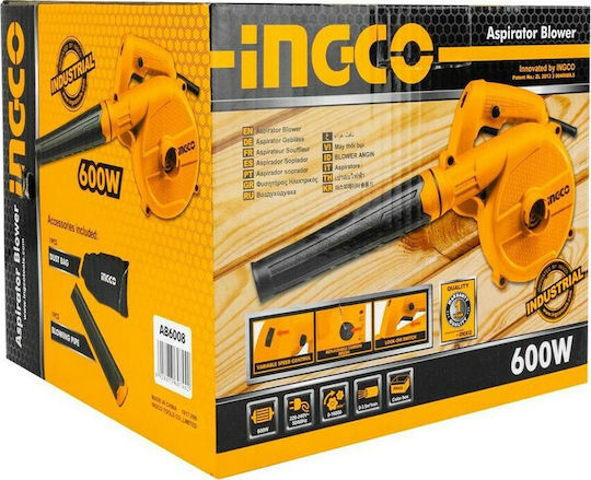 Ingco Листосъбирач / Издухвател Чанта за ръка Електрически 600W с регулиране на интензитета
