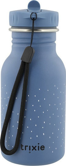 Trixie Mrs. Elephant Kids Water Bottle Stainless Steel with Screw Cap Non Spill Blue 350ml