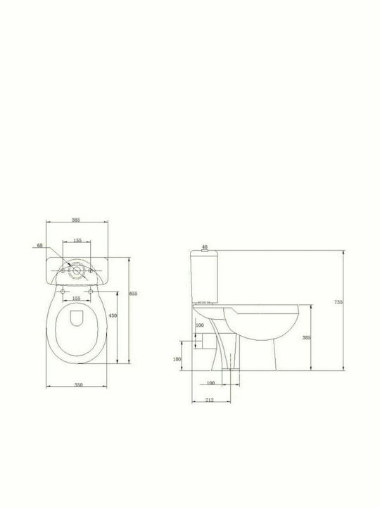 Piccadilly F6106H Floor-Standing Toilet and Flush White