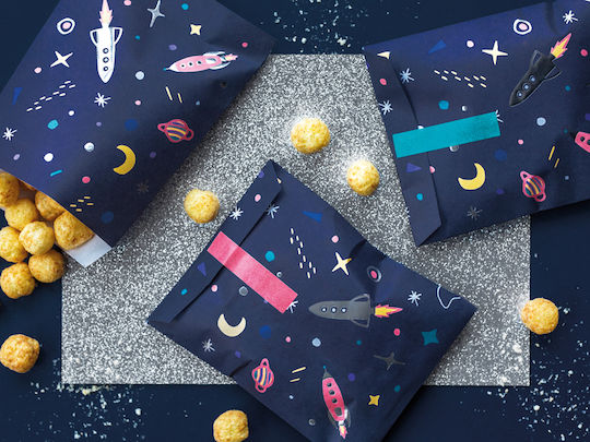 PartyDeco Paper Bag for Gift Blue 13x16.5cm. 6pcs