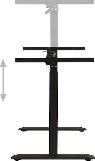 vidaXL Collapsible Desk Base with Manual Height Adjustment Metallic Office Table Black 160x60x113cm