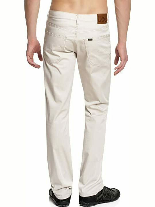 Lee Brooklyn Herrenhose in Geradem Schnitt Chalk White