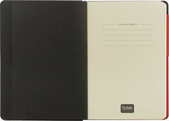 Legami Milano Notebook Small Σημειωματάριο A6 96 Φύλλων Ριγέ με Λάστιχο Κόκκινο