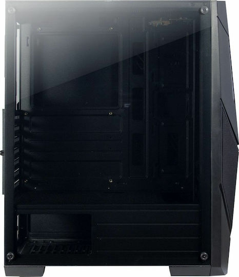 Inter-Tech IT-3303 Hornet Gaming Midi-Turm Computergehäuse mit Seitenfenster und RGB-Beleuchtung Schwarz