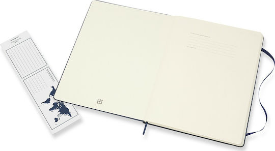 Moleskine Класическа Колекция Бележник Булет Журнал с Бели Страници с Твърда Корица и Ластик Син