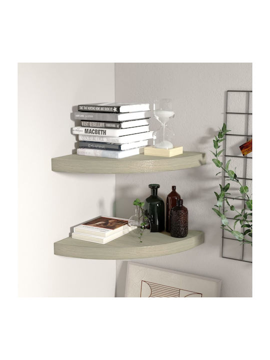 Corner Shelves Wall S/2 Oak 2pcs 35x35x3.8cm