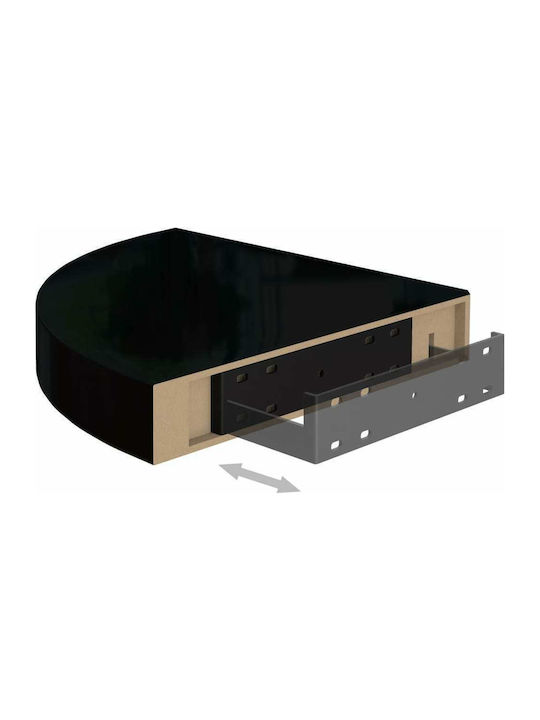 Eckregal Wand Glossy Black 25x25x3.8cm