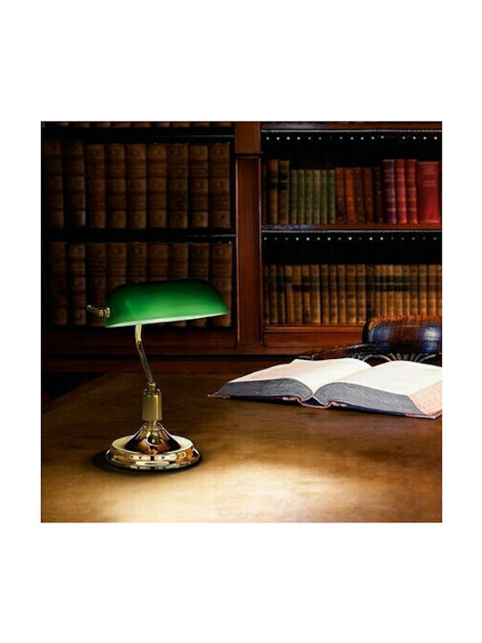 Ideal Lux Lawyer TL1 Office Lamp Banker for Socket E27 in Green Color