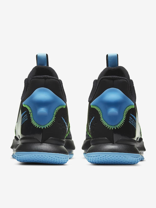 LeBron Witness 5 Pantofi De Baschet Înălțați Negri / Verde Strike / Albastru Deschis Fury / Puls Lagoon