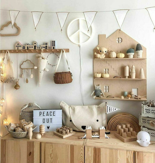 A Little Lovely Company Plastic Kids Wall Light Peace