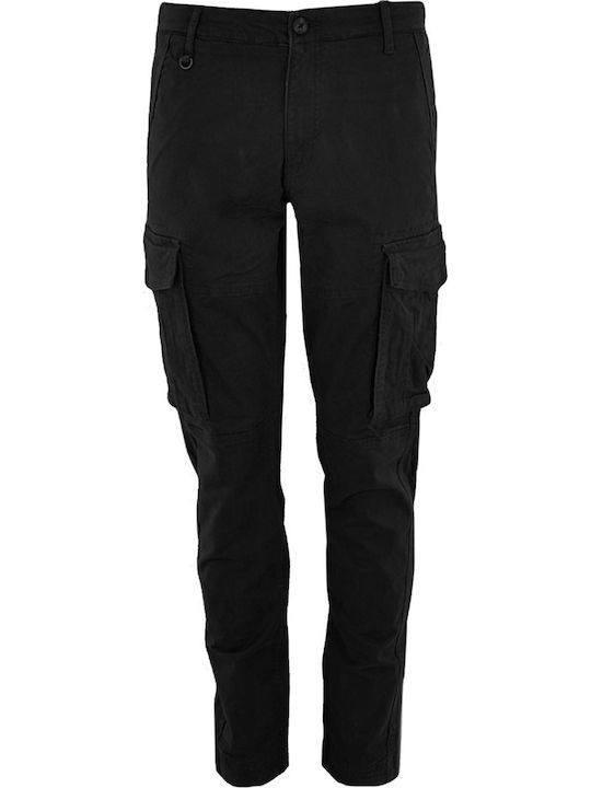 Trousers Cargo Elastic in Regular Fit Black