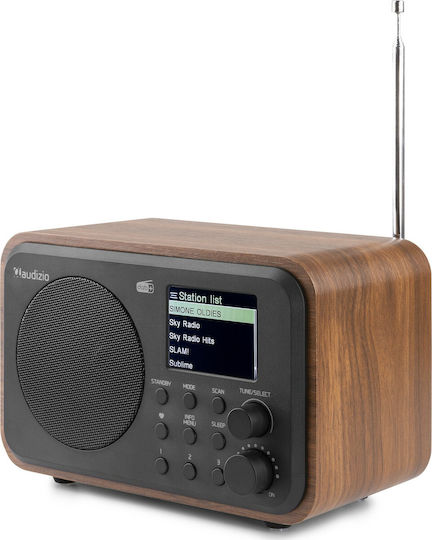 Audizio Milan DAB+ Tabletop Radio Rechargeable DAB+ with Bluetooth Brown
