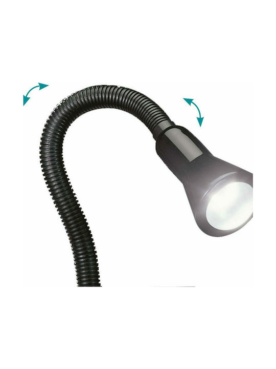 Trio Lighting Flexo Office Lamp with Flexible Arm for Socket E14 and Clip in Black Color