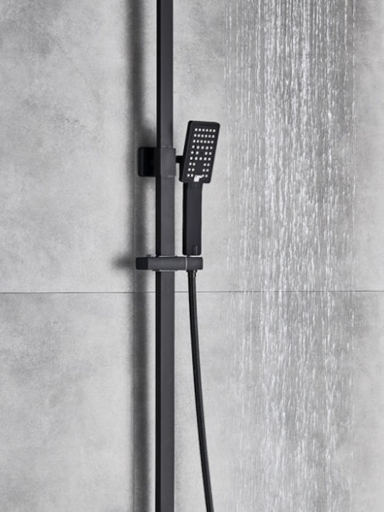 Shinesia 0311PENQIHEI Adjustable Shower Column with Mixer 85-124cm Black