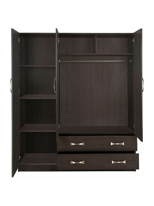 Τρίφυλλη Ντουλάπα Zebrano 150x55x180cm