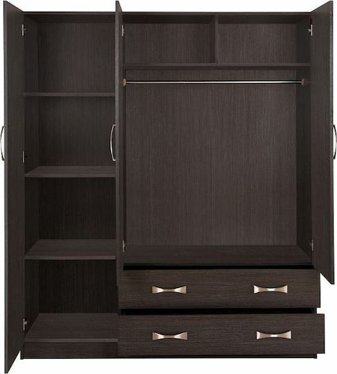 Dreifachtür Kleiderschrank Zebrano 150x55x180cm