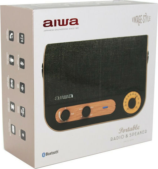Aiwa RBTU-600 Φορητό Ραδιόφωνο Επαναφορτιζόμενο με Bluetooth και USB Μαύρο