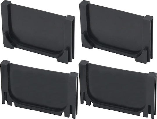 vidaXL Plastic Canal Duș cu Dimensiune 100x12.5cm Negru 2buc