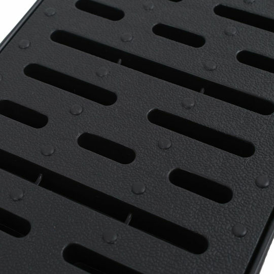 vidaXL Plastic Canal Duș cu Dimensiune 100x12.5cm Negru 6buc