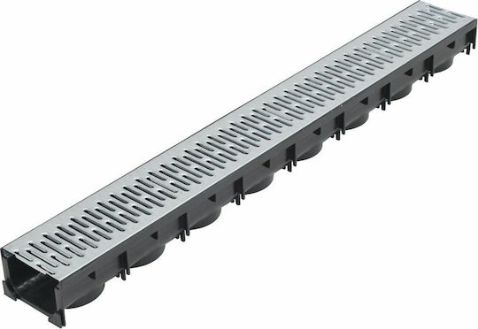vidaXL Plastic Canal Duș cu Dimensiune 100x12.5cm Argintiu 6buc