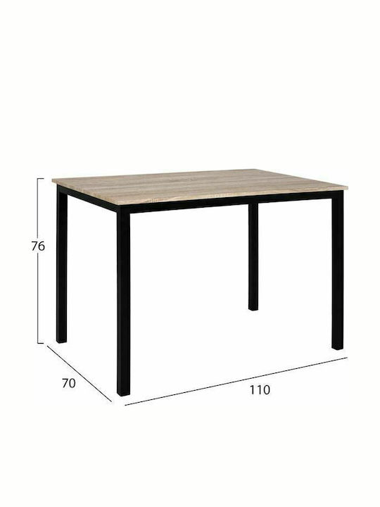 Kitchen Rectangular Table Sonoma 110x70x76cm