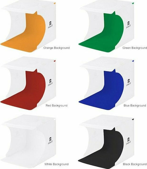 Puluz Folding Portable Ring Light Studio Box Photo Box Lighted with Multiple Backrounds 30x30x30cm