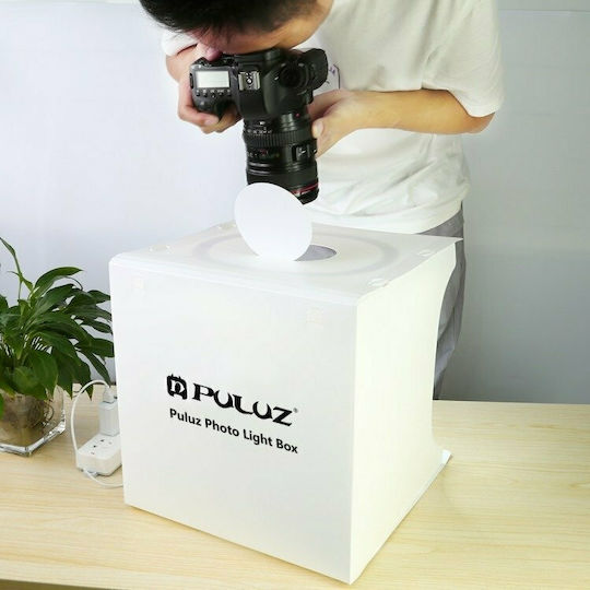 Puluz Folding Portable Ring Light Studio Box Photo Box Lighted with Multiple Backrounds 30x30x30cm
