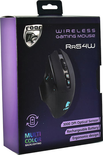 Roar RR54W Ασύρματο Gaming Ποντίκι 3000 DPI Μαύρο