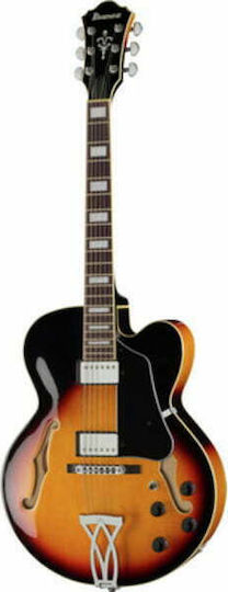Ibanez AF75 Електрическа Китара ES с HH Конфигурация на Пикапите Brown Sunburst