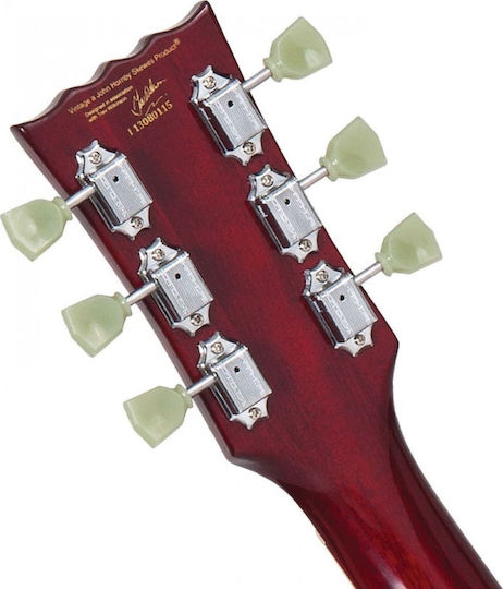 Vintage V100 ReIssued Electric Guitar Single cut with HH Pickup Configuration Cherry Sunburst