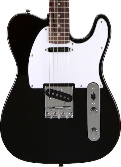 Aria Pro II 615 Frontier Elektrische Gitarre Telecaster mit SS Tonabnehmerkonfiguration Schwarz