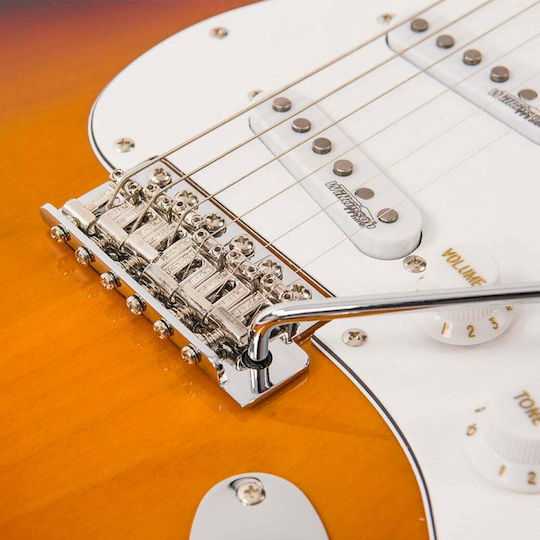 Vintage V6 ReIssued Chitară Electrică Stratocaster cu SSS Configurație Doze Sunset Sunburst