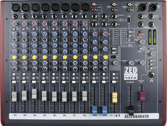 Allen & Heath ZED60-14FX Αναλογική Κονσόλα 14 Καναλιών με Phantom Power & 8 Εισόδους XLR