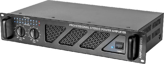 Ibiza Sound AMP1000-MKII PA Power Amplifier 2 Channels 800W/4Ω 600W/8Ω with Cooling System Black