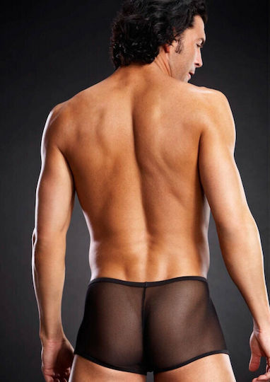 Blue Line Micro Mesh Trunk Boxeri Sexy pentru bărbați Negru