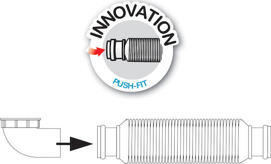 Wirquin Kunststoff Siphon Spülbecken Flexibel Weiß